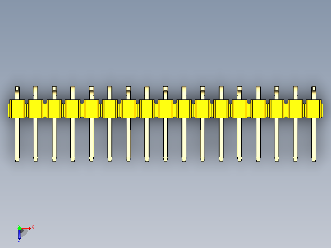 DS1022彩色排针 黄色 17P 100密尔 SMT 类型 R1 版本1.0.zip.zip俯视图