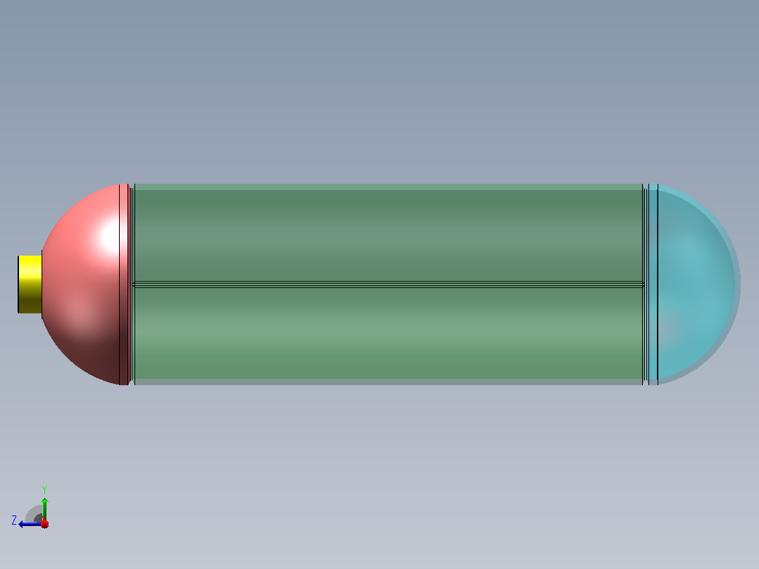 气瓶焊接工艺设计（10MPa）(SW+CAD+说明书)右视图