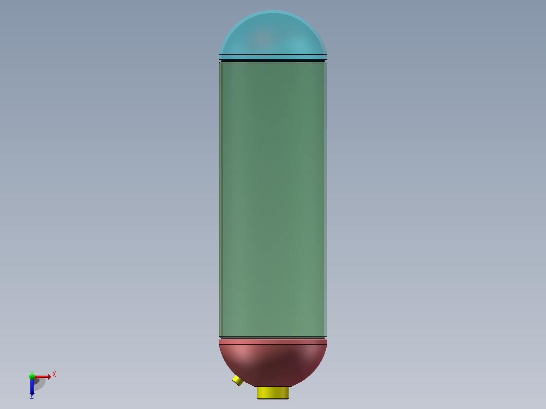 气瓶焊接工艺设计（10MPa）(SW+CAD+说明书)俯视图