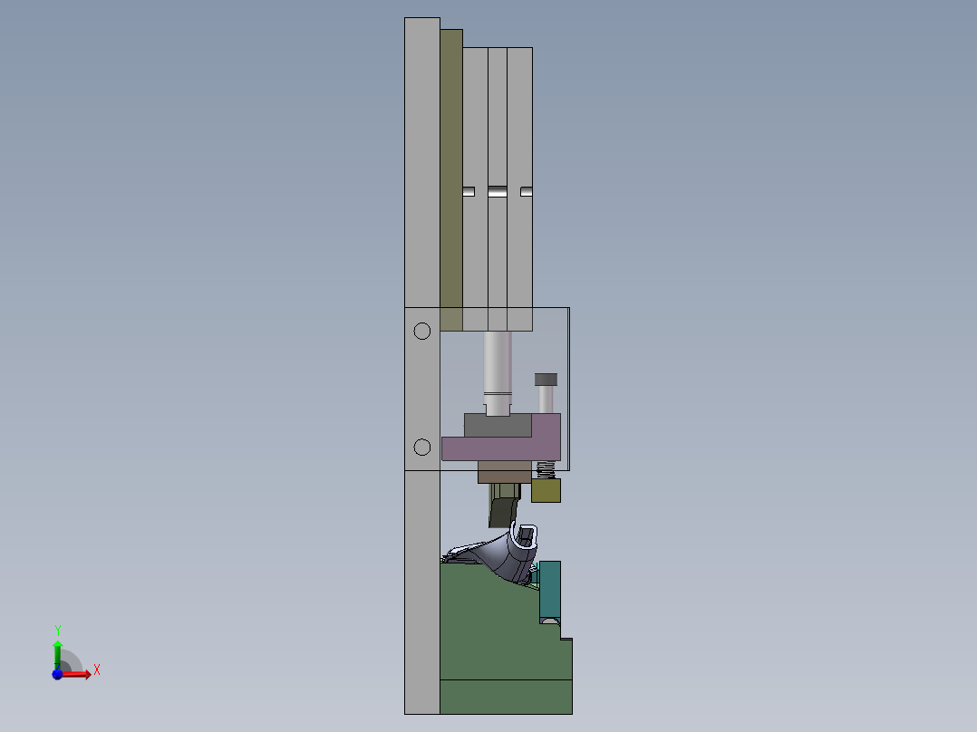 VW526接合角贴胶条治具（sw18可编辑+工程图）前视图