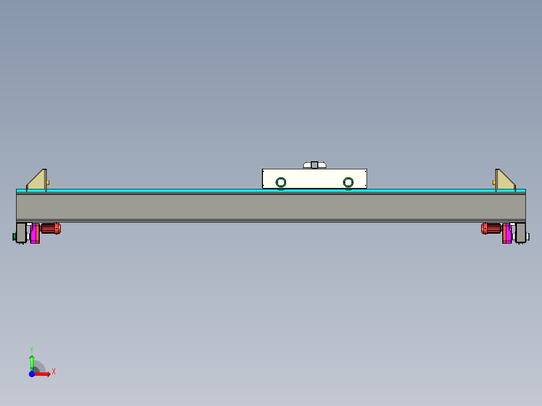 10T桥起重机设计三维stp前视图
