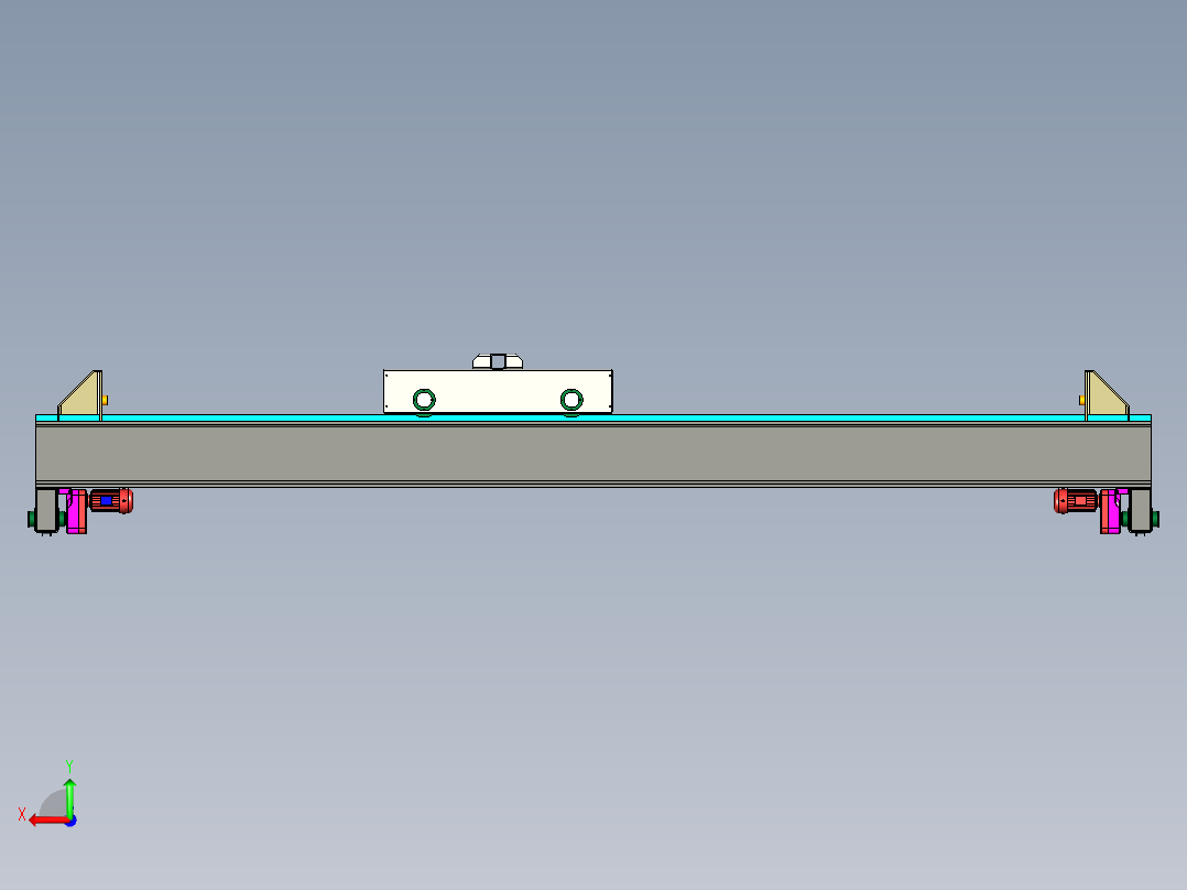 10T桥起重机设计三维stp后视图