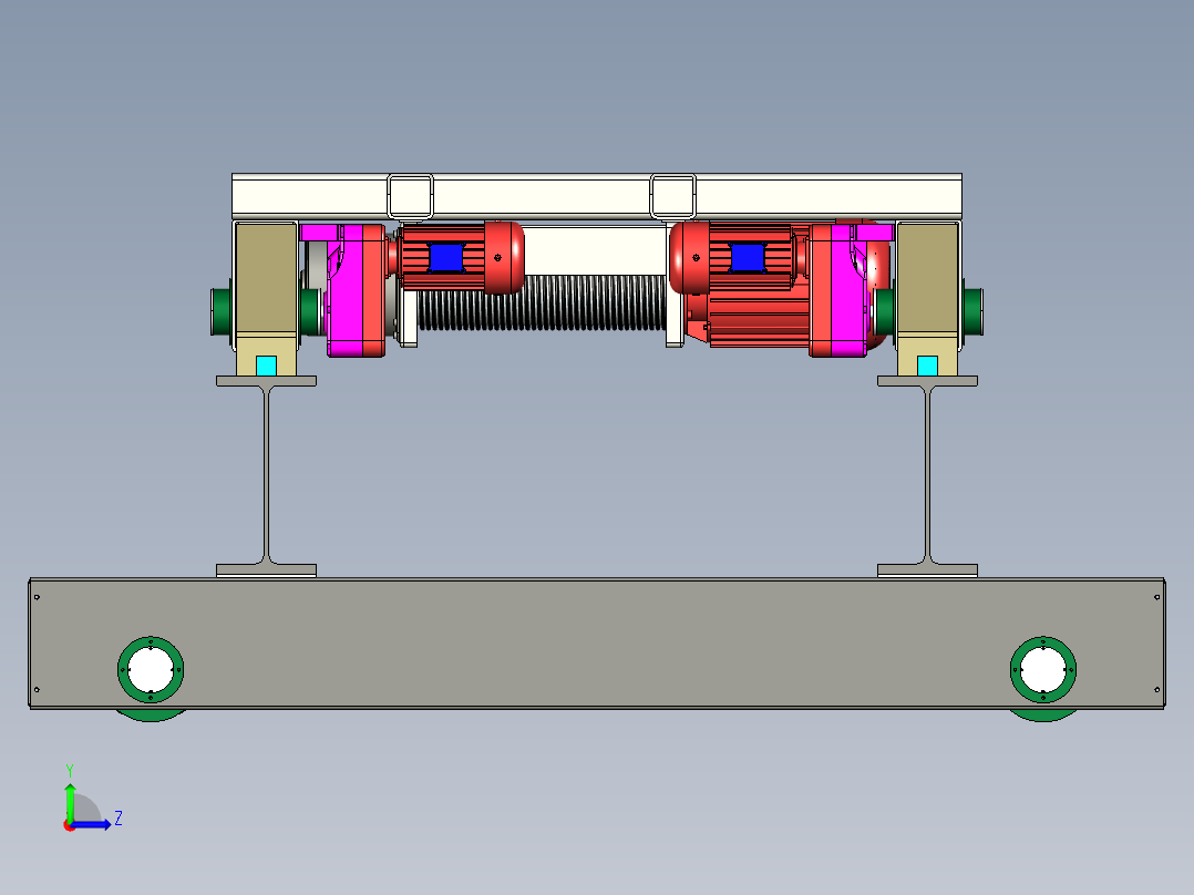 10T桥起重机设计三维stp左视图