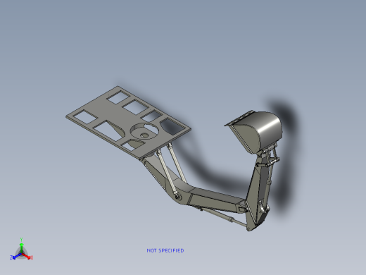 普通挖掘机反铲装置的结构设计与研究（毕业设计含proe文件及运动仿真）正等轴测缩略图