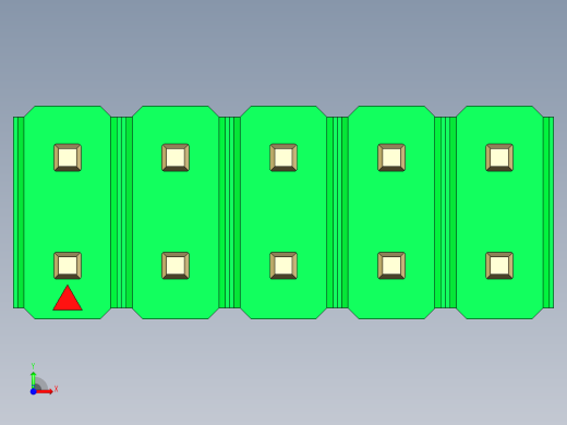 彩色公头100mil（2.54mm）系列-DS1021_green_2x05p_100mil_Type5_rev1.0前视缩略图