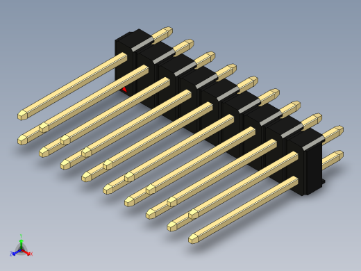 彩色公头100mil（2.54mm）系列-DS1021_black_2x09p_100mil_Type5_rev1.0