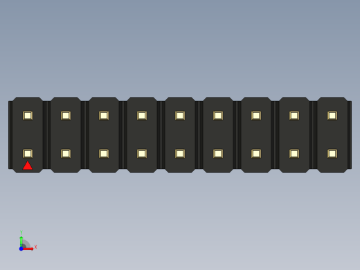 彩色公头100mil（2.54mm）系列-DS1021_black_2x09p_100mil_Type5_rev1.0前视缩略图