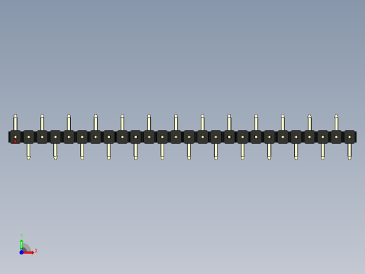 彩色公排针 100mil 2.54mm 系列-DS1022_black_26p_100mil_Type_SMT_R1_rev1.0前视缩略图
