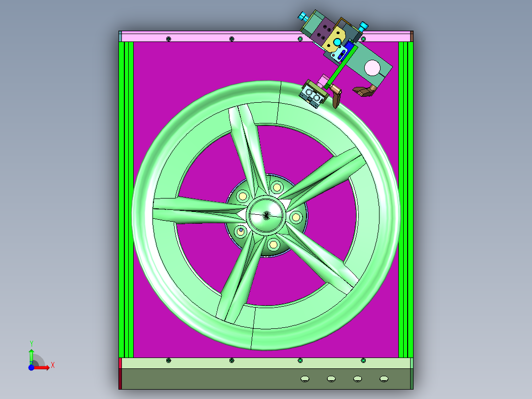 全方位轮毂旋转检验台前视图
