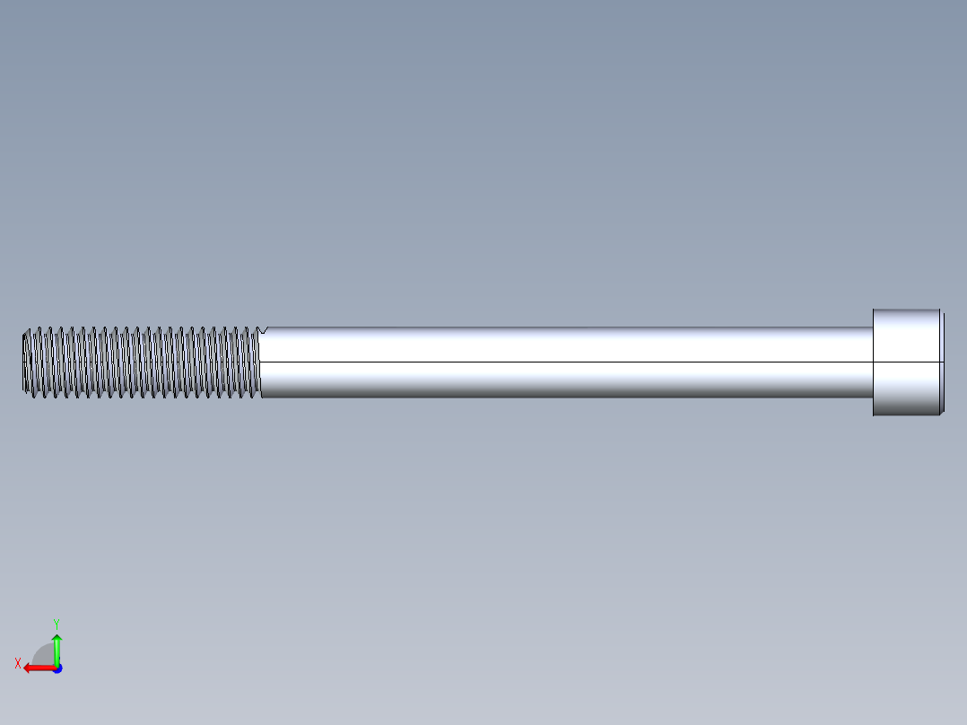 粗螺纹 SHCS 螺钉-SHCS 0.5.x13x6.STEP后视图