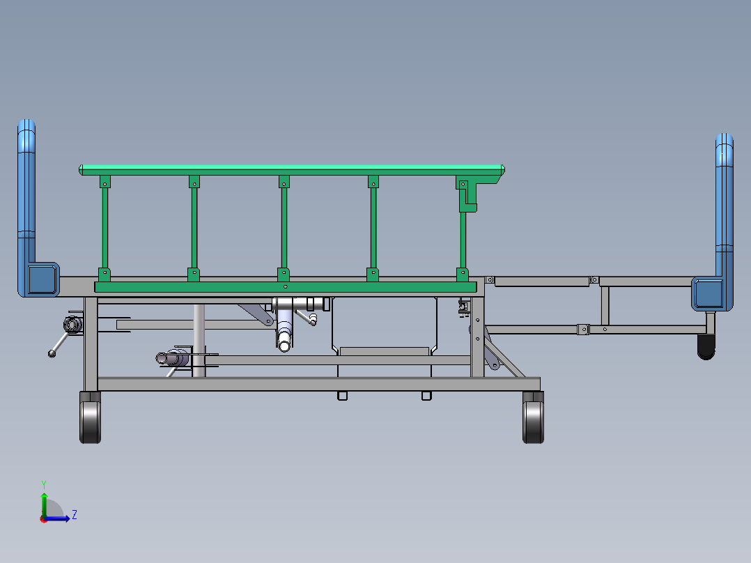 康复护理病床左视图