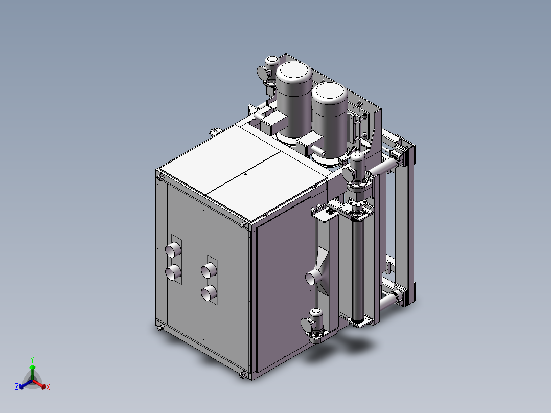 刨砂生产线双面砂光机3D模型正等轴测图