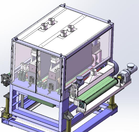 刨砂生产线双面砂光机3D模型