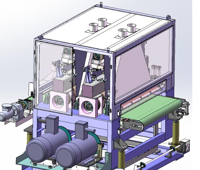 刨砂生产线双面砂光机3D模型