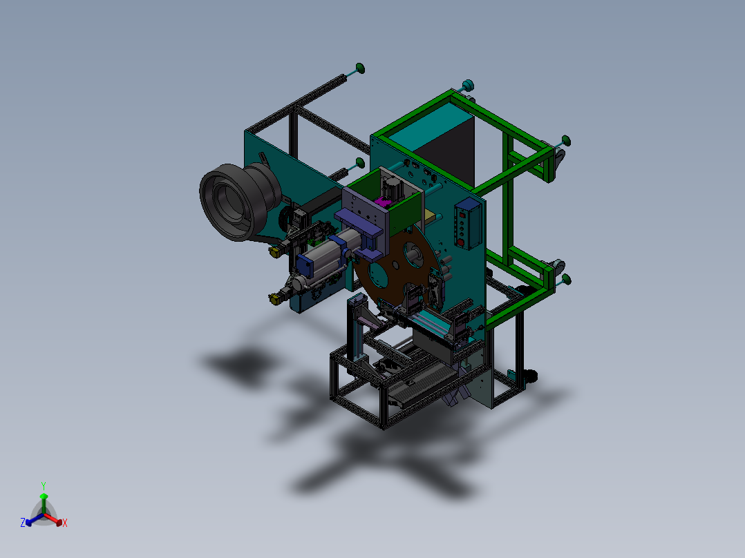 转盘式自动铆钉机正等轴测图