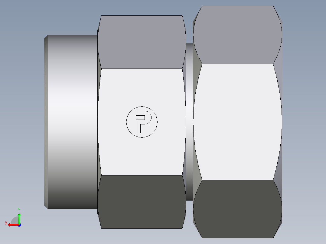 卡套式工业通用硬管接头EO_Distance_piece_adapter_DA42LOMDCF后视图