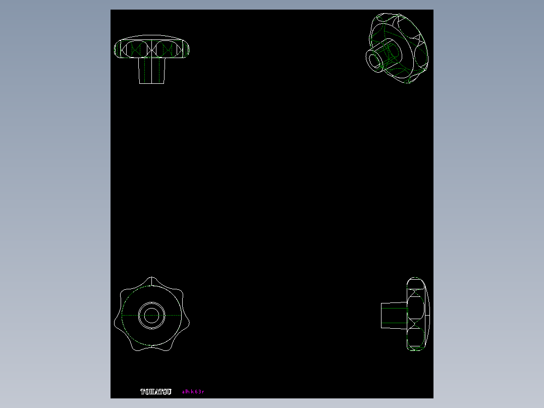 星型把手(鋁合金)ALHK-2D多系列多零件图纸模型