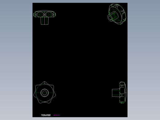 星型把手(鋁合金)ALHK-2D多系列多零件图纸模型