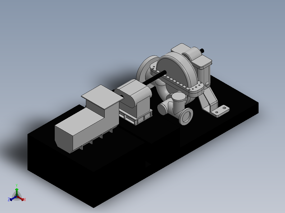 背压式汽轮机正等轴测图