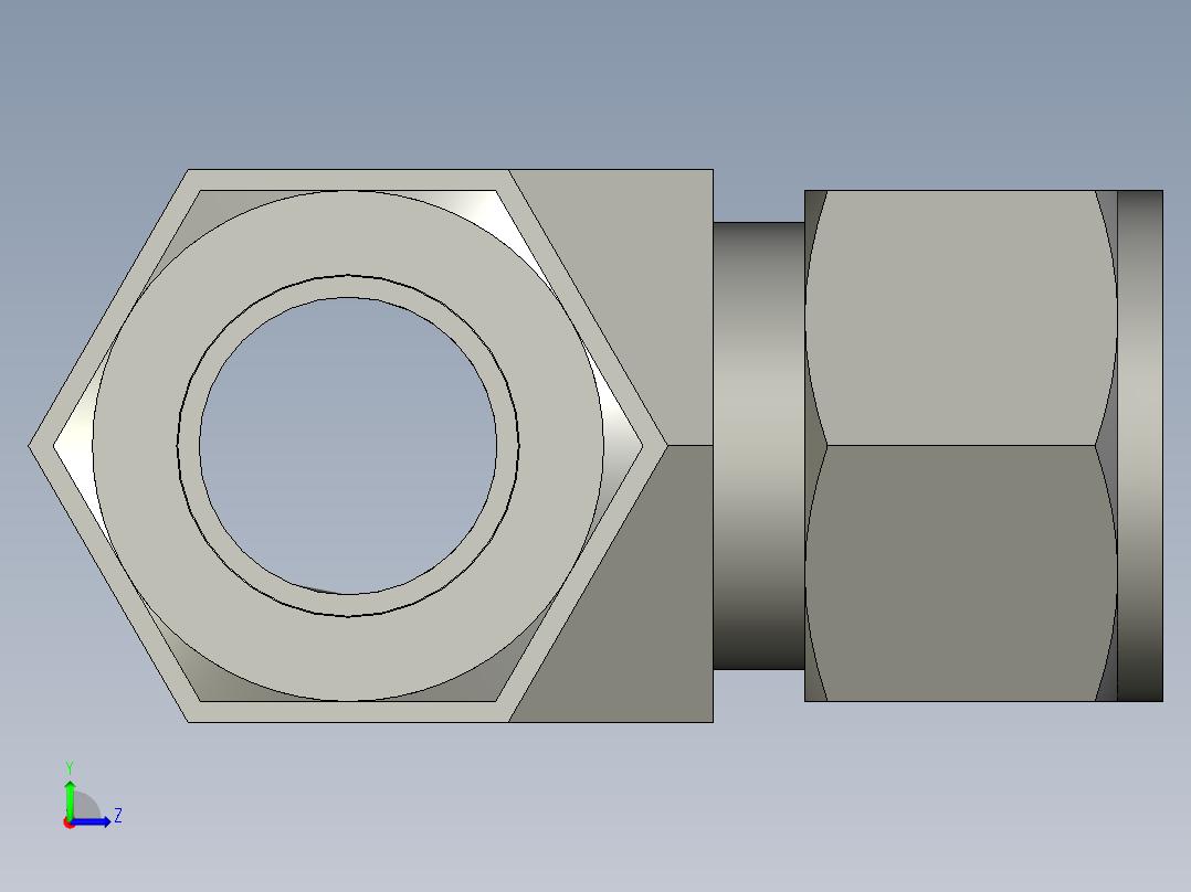 卡套式工业通用硬管接头16_mbu-s左视图