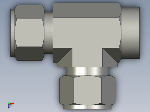 卡套式工业通用硬管接头16_mbu-s俯视缩略图