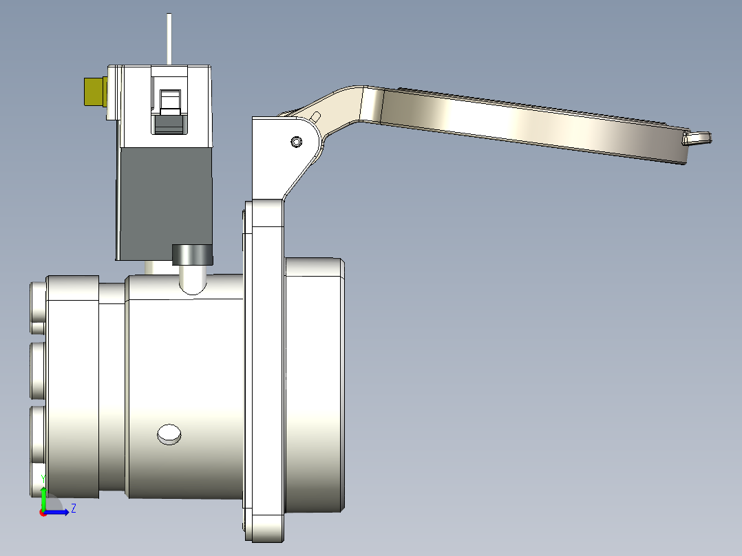 电动汽车充电插座三维模型左视图