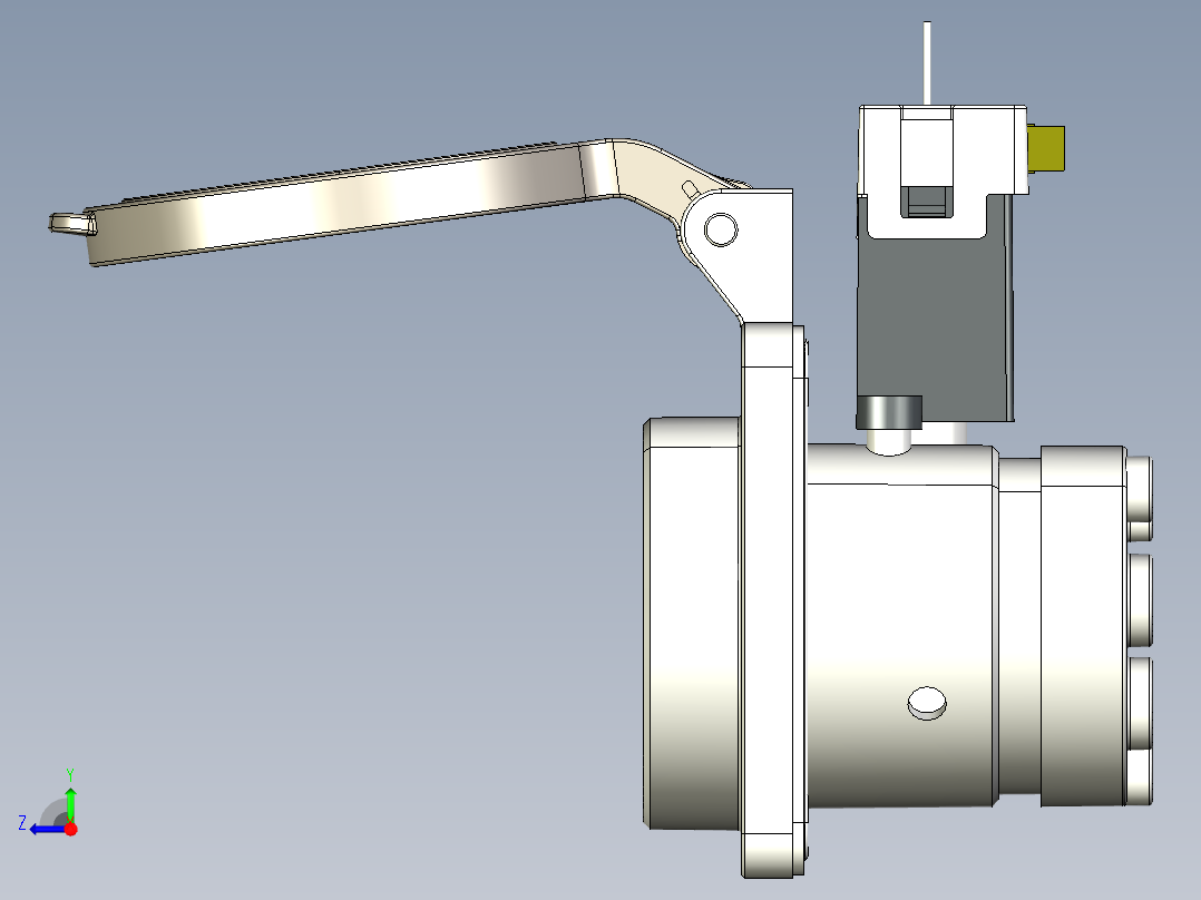 电动汽车充电插座三维模型右视图