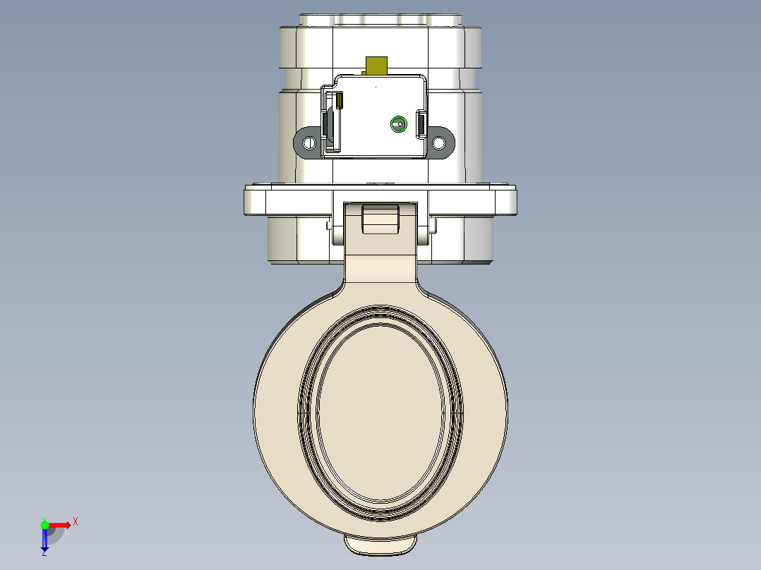 电动汽车充电插座三维模型俯视图