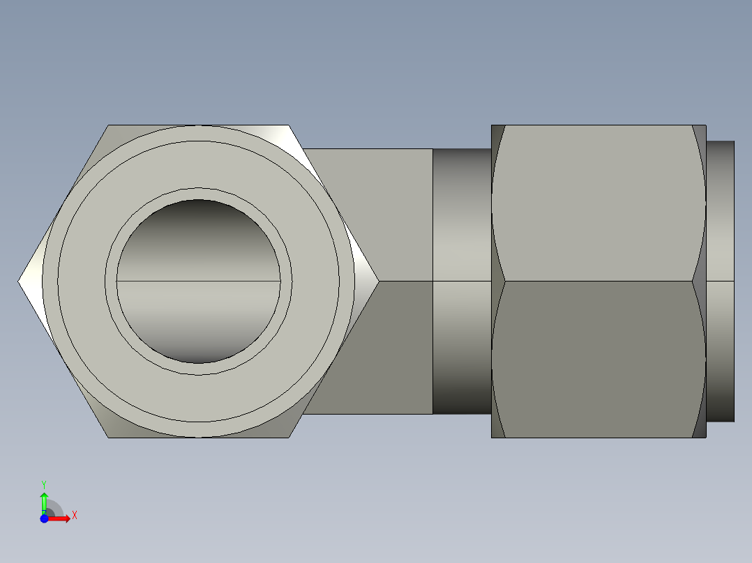 卡套式工业通用硬管接头12_ebu-s前视图