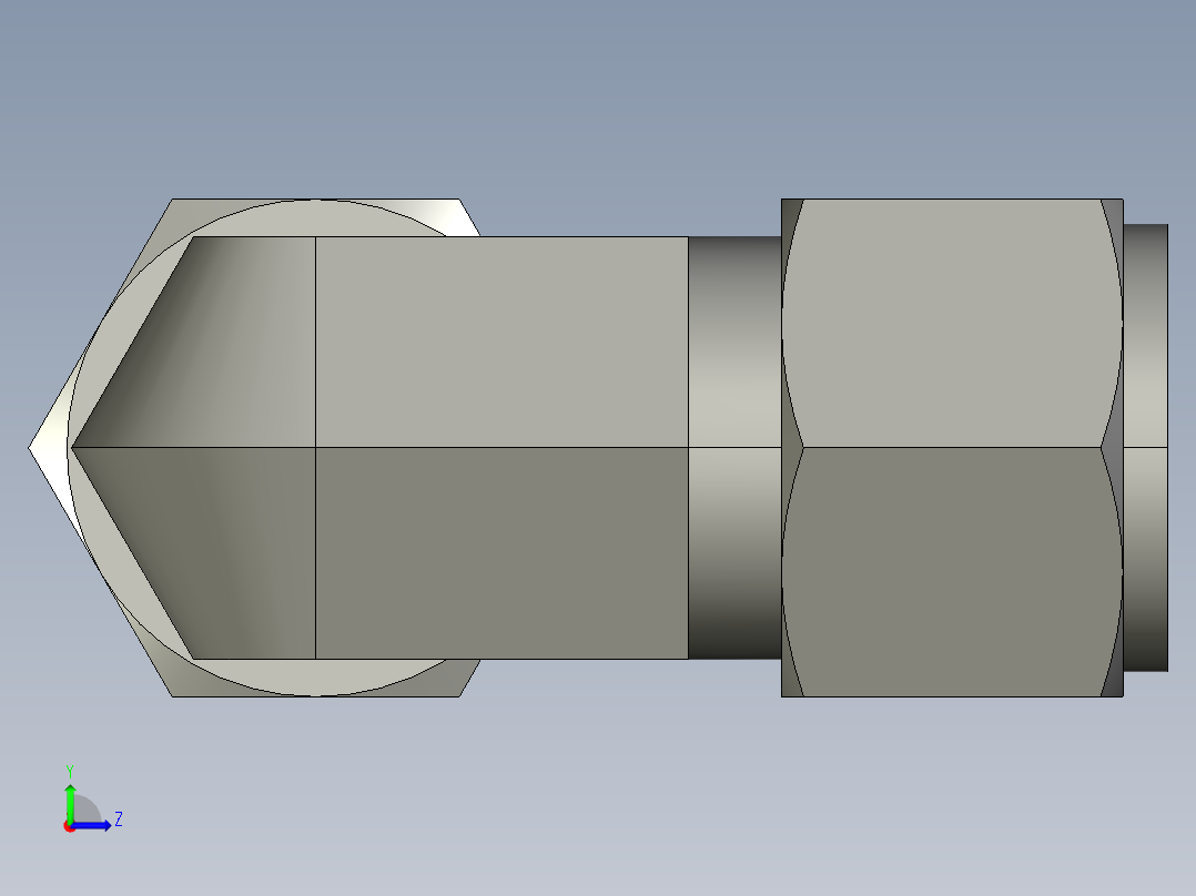 卡套式工业通用硬管接头12_ebu-s左视图