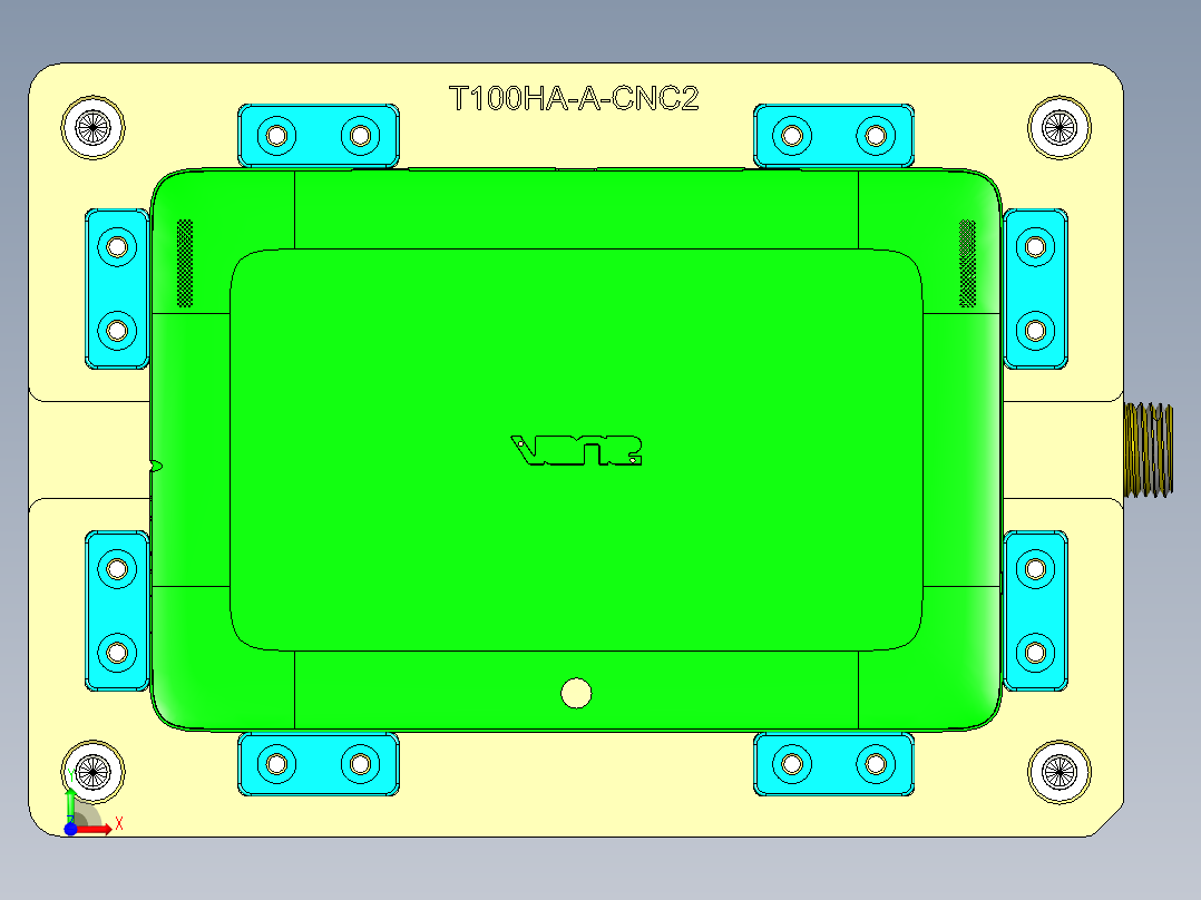 T100HA-A笔记本CNC工装夹具三维模型-CNC2-0423前视图