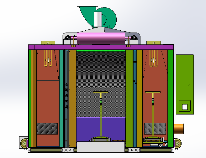 升降门式喷涂烤箱(sw18可编辑+工程图+bom）