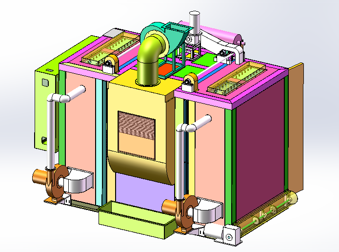 升降门式喷涂烤箱(sw18可编辑+工程图+bom）