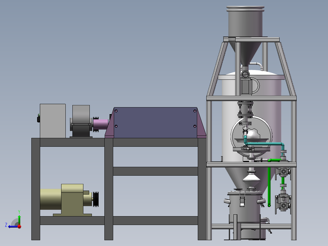 组合式塑胶颗粒粉碎设备sw17可编辑右视图