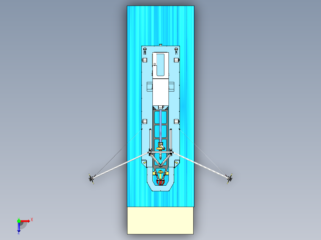 简易绞吸式挖泥船俯视图