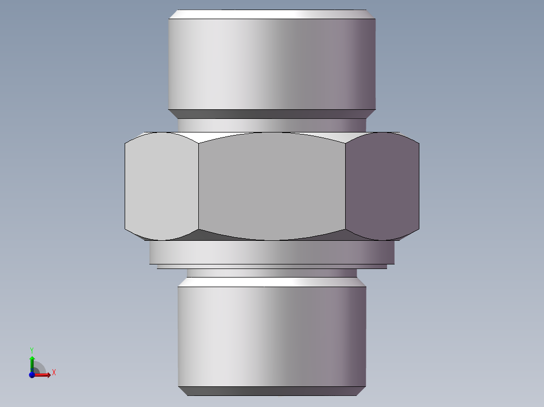 公制螺纹ED密封、1DM-22-20WD前视图