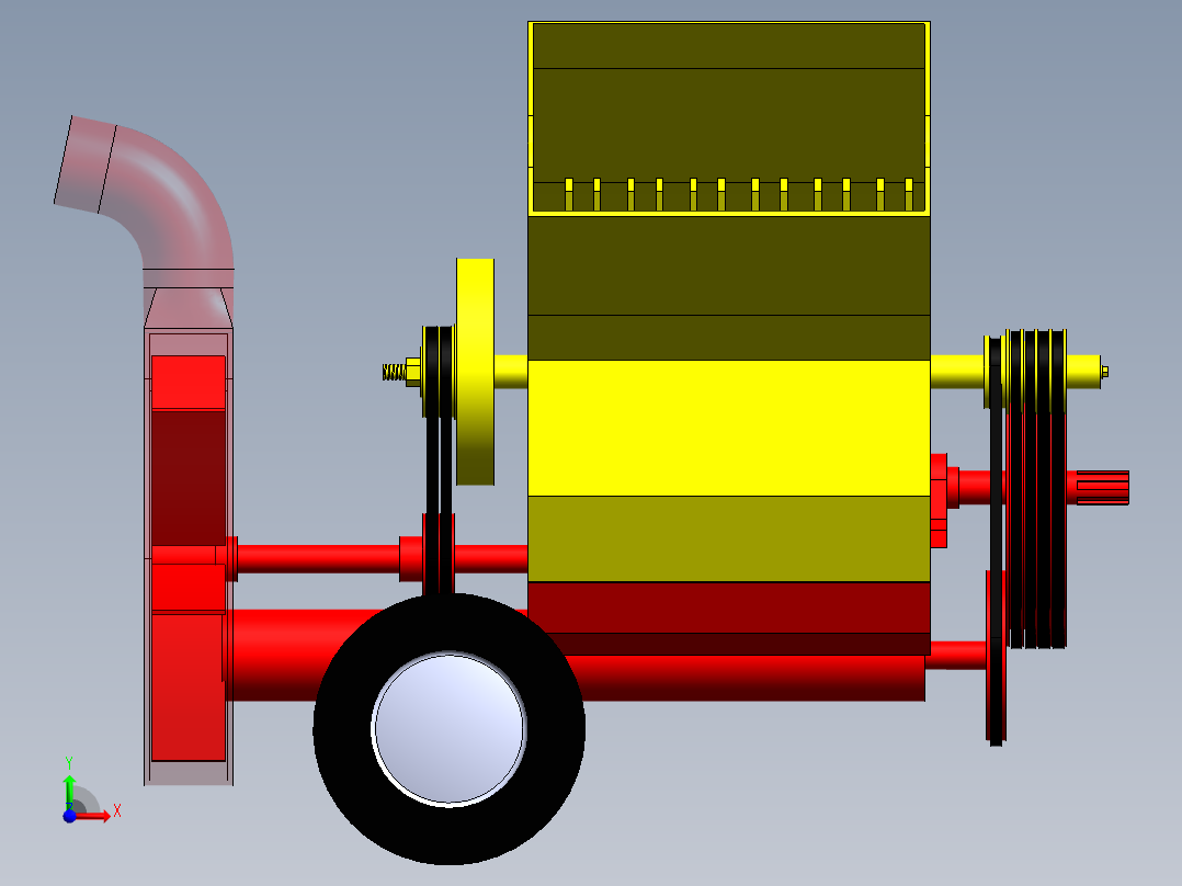 破碎机、移动破碎机车前视图
