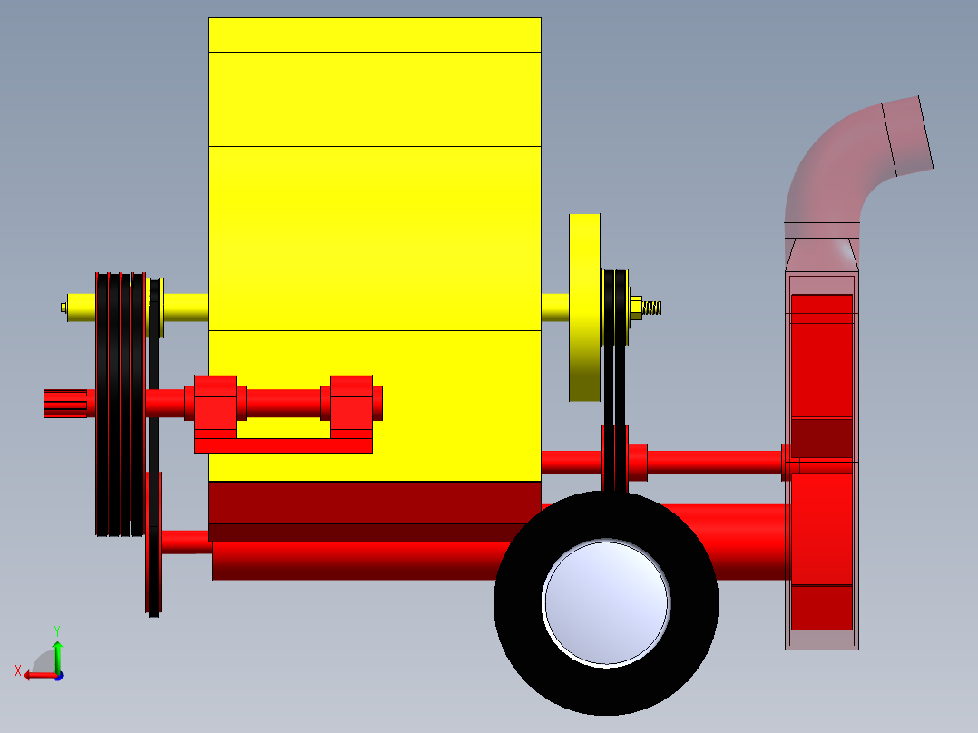 破碎机、移动破碎机车后视图