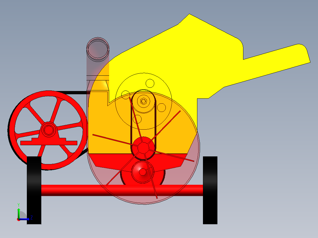 破碎机、移动破碎机车左视图