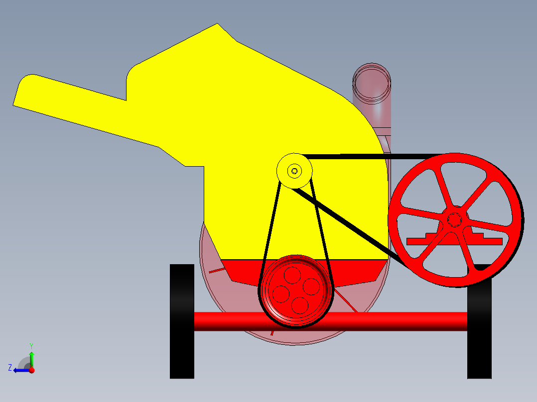 破碎机、移动破碎机车右视图