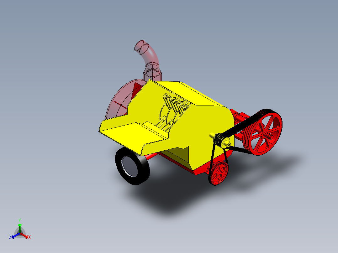 破碎机、移动破碎机车正等轴测图