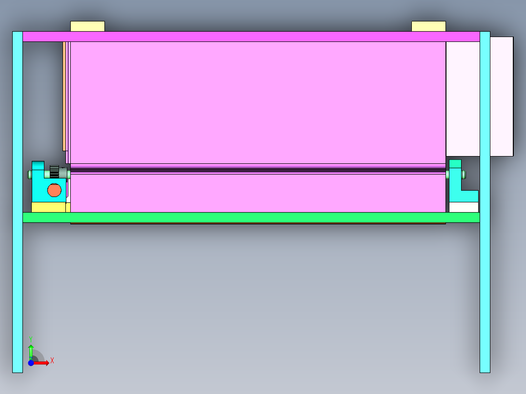 齿轮齿条开合机构前视图