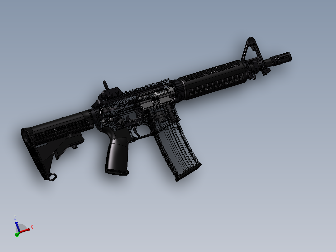 手枪左轮冲锋枪老式狙击步枪设计3D图纸m4-1 3 SW UG X_T