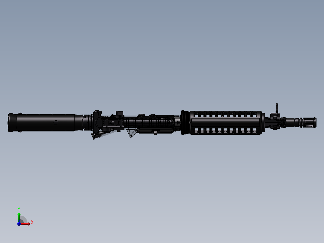 手枪左轮冲锋枪老式狙击步枪设计3D图纸m4-1 3 SW UG X_T前视图