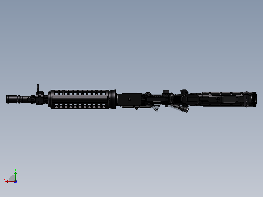 手枪左轮冲锋枪老式狙击步枪设计3D图纸m4-1 3 SW UG X_T后视图