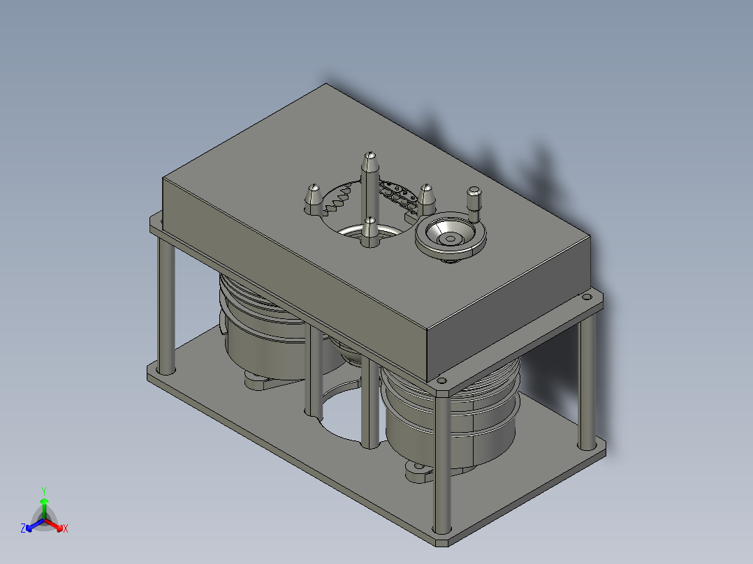 自动餐具回收机的碗碟分离装置正等轴测图