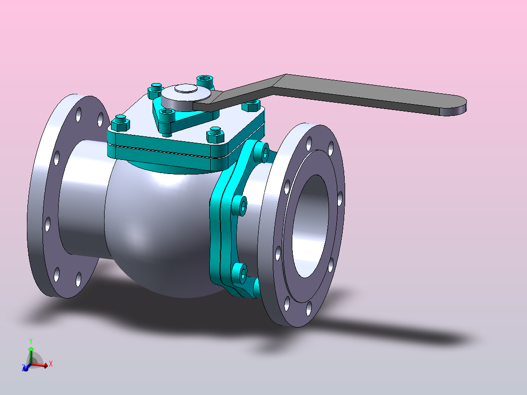 法兰连接球阀[125]主视图