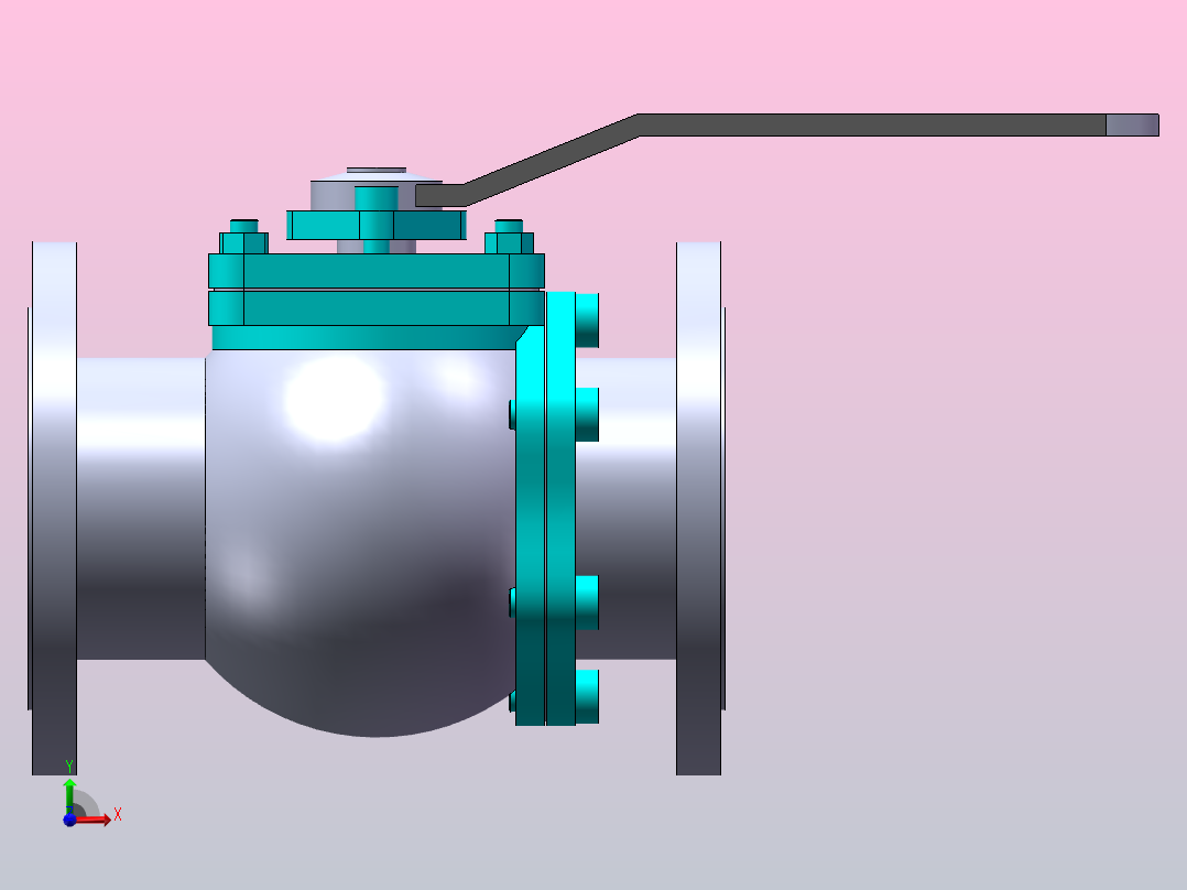 法兰连接球阀[125]前视图