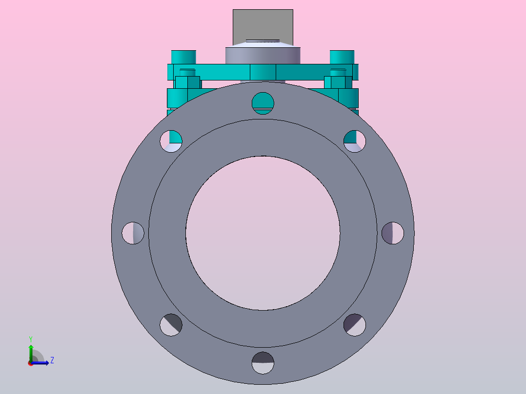 法兰连接球阀[125]左视图