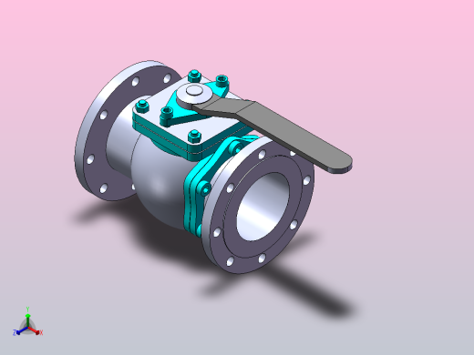 法兰连接球阀[125]正等轴测缩略图